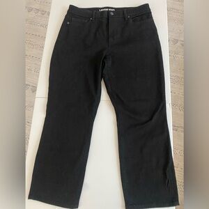 NWOT LandsEnd black mid rise,curvy straight leg jeans, size 12 petite